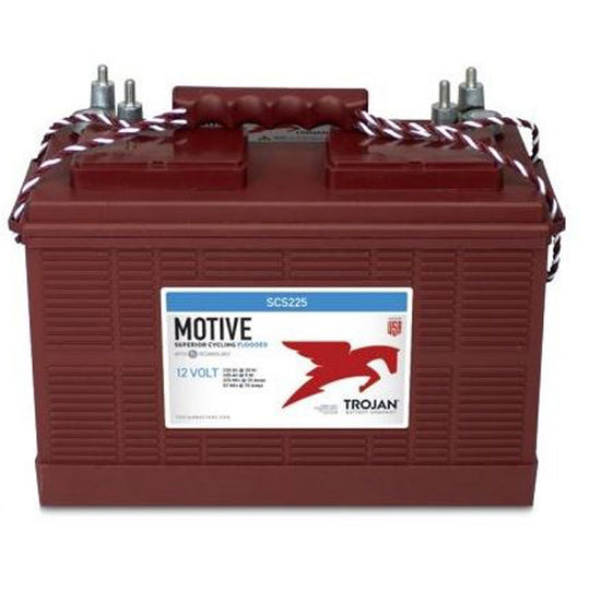Trojan Motive SCS225 130Ah 12VDC Group 30H Marine/RV Deep-Cycle Flooded Battery