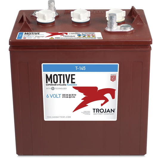 Trojan Motive T-145 GC2 6V 260Ah Deep Cycle Flooded Lead Acid Battery