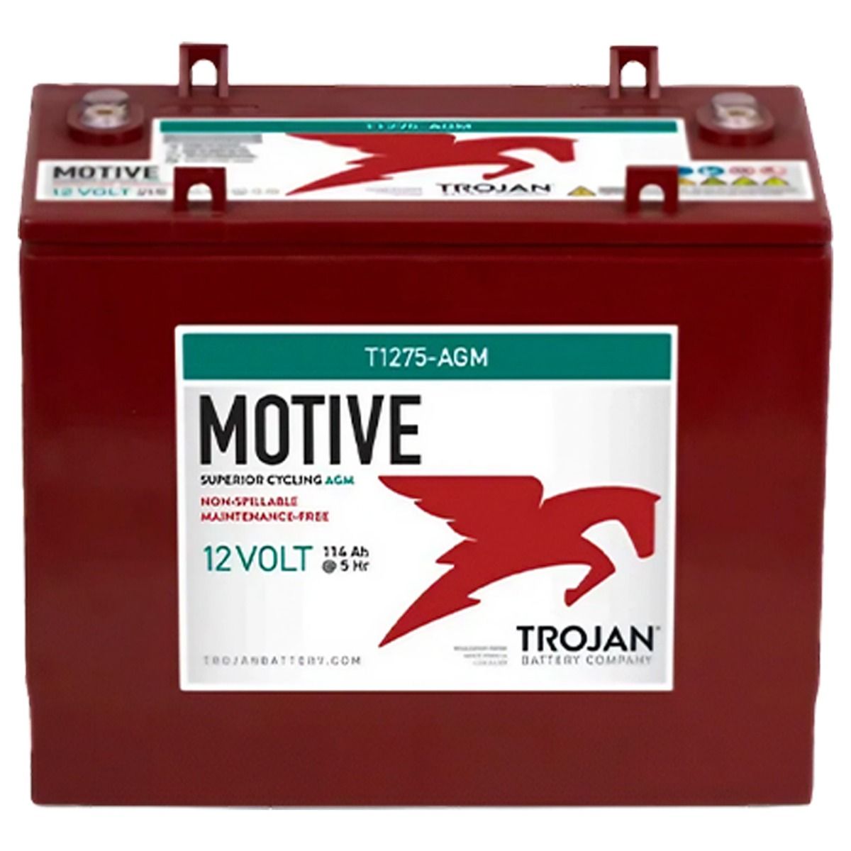 Trojan Motive T1275AGM 12V 132Ah Deep Cycle AGM Battery Golf Cart Geeks