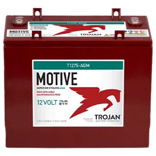 Trojan Motive T1275-AGM 12V 132Ah Deep Cycle AGM Battery