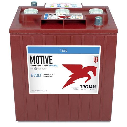 Trojan TE35 6V 245Ah Flooded Lead Acid Golf Cart Battery