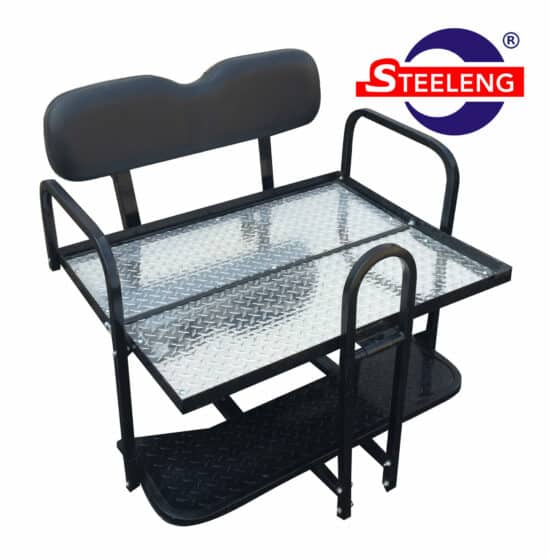 STEELENG Rear Flip Seat Frame for EZGO TXT (1996-up) w/SGC Cushion Set - Black