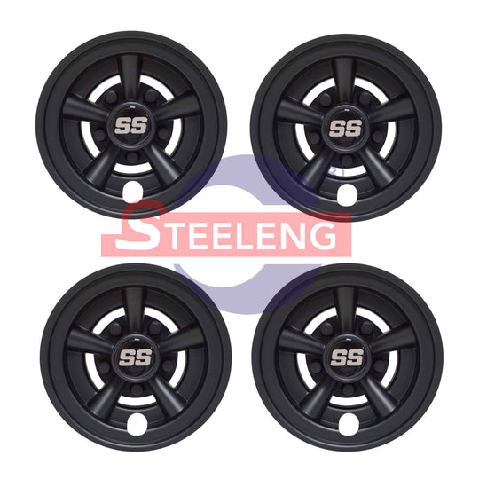 8″ Wheel Covers Matte Black finish SS design (SET OF 4) - WC0803