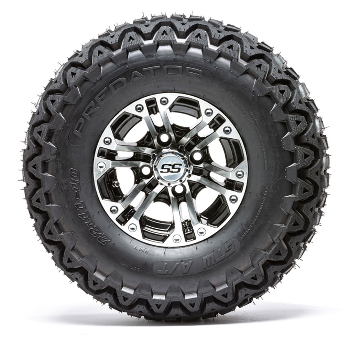 10" GTW Specter Black and Machined Wheels with 22" Predator A/T Tires "‚Äö√Ñ√∫ Set of 4