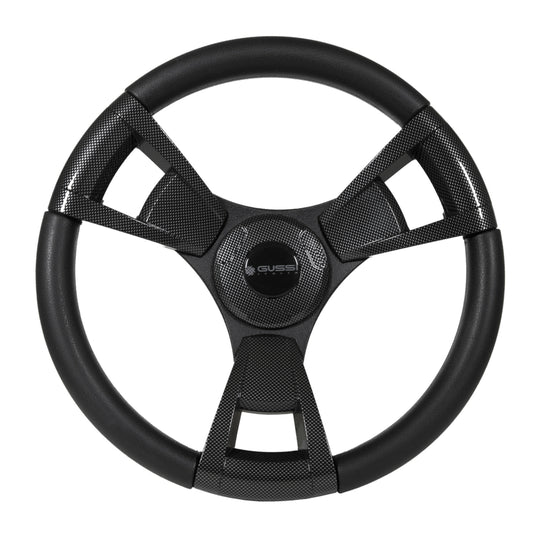 Gussi Italia Model 13 Black/Carbon Fiber  Steering Wheel For E-Z-GO