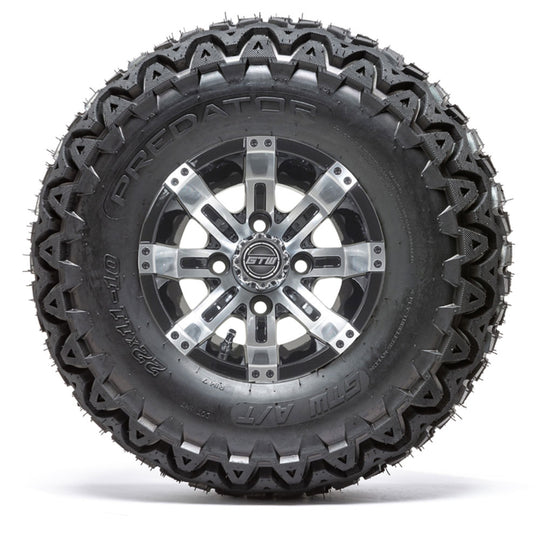 10" GTW Storm Trooper Black Wheels with 22" Predator A/T Tires  Set of 4