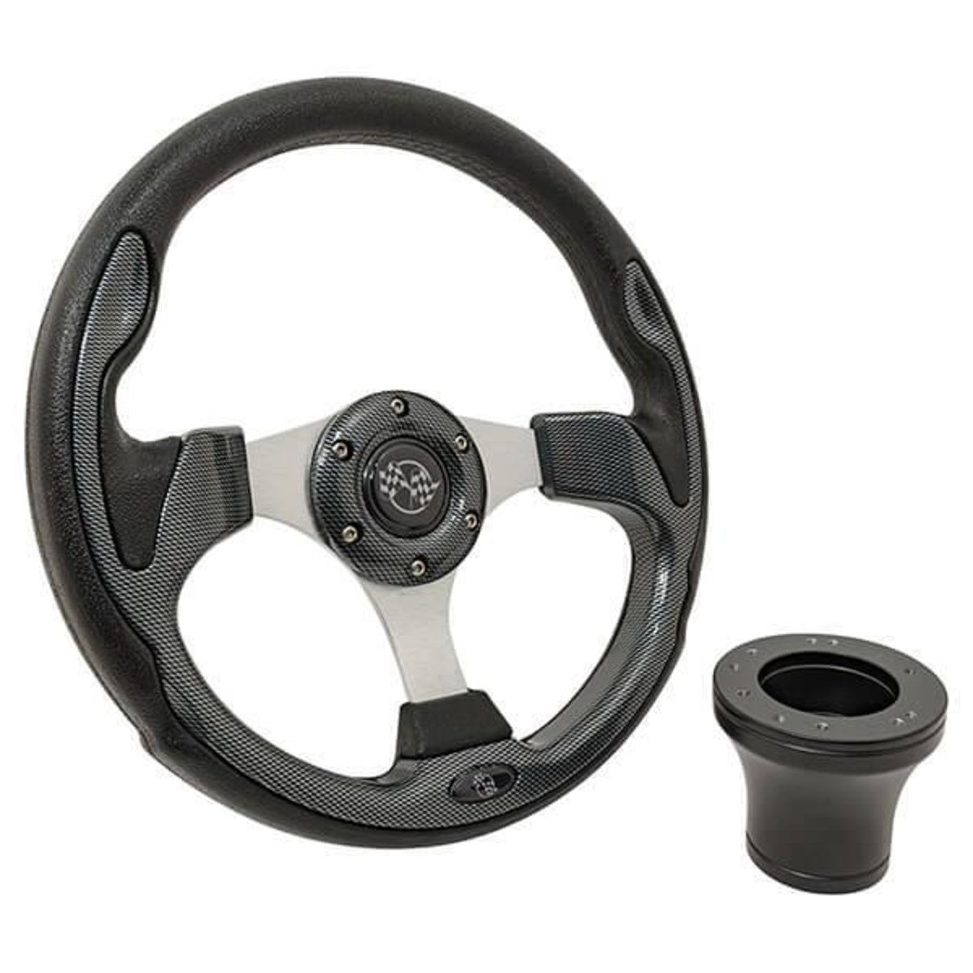 Club Car DS Carbon-Fiber Rally Steering Wheel Kit 82-Up