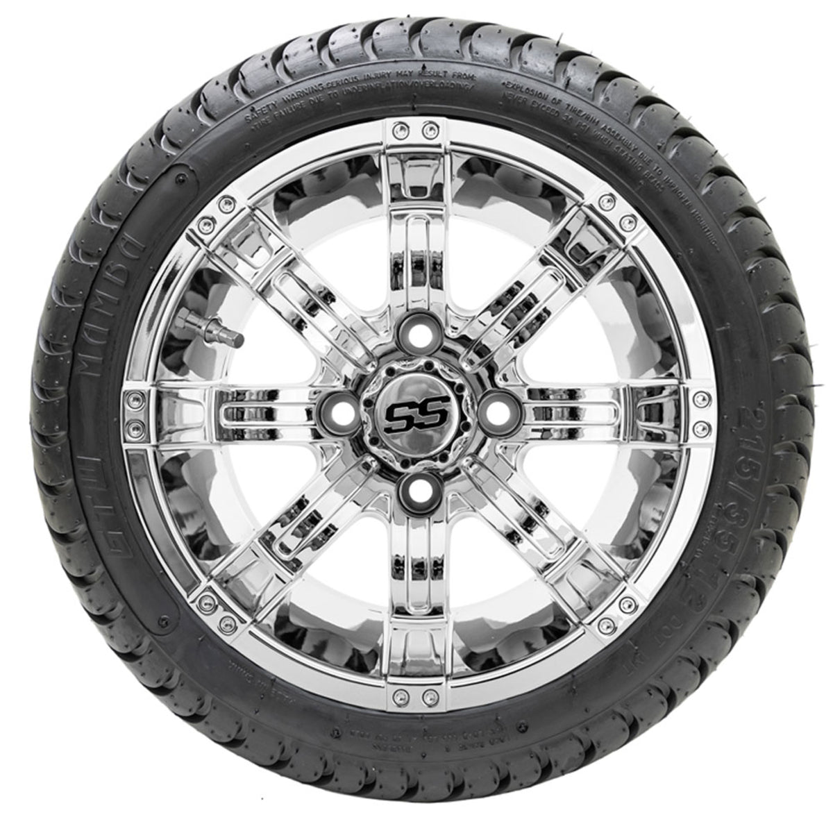 12" GTW Tempest Chrome Wheels with 18" Mamba DOT Street Tires "‚Äö√Ñ√∫ Set of 4