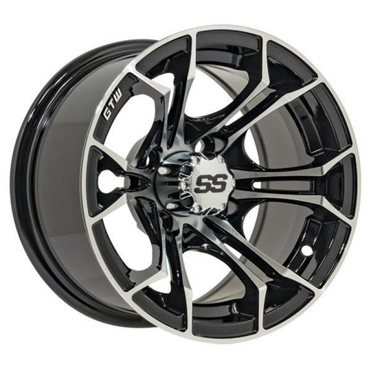 12" GTW Spyder Wheel  Black with Machined Accents