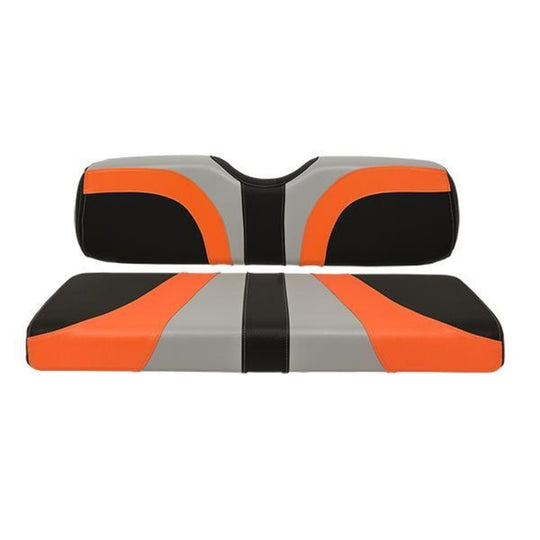 RedDot Blade Front Seat Covers for Club Car Precedent  Gray / Orange / Black Carbon Fiber