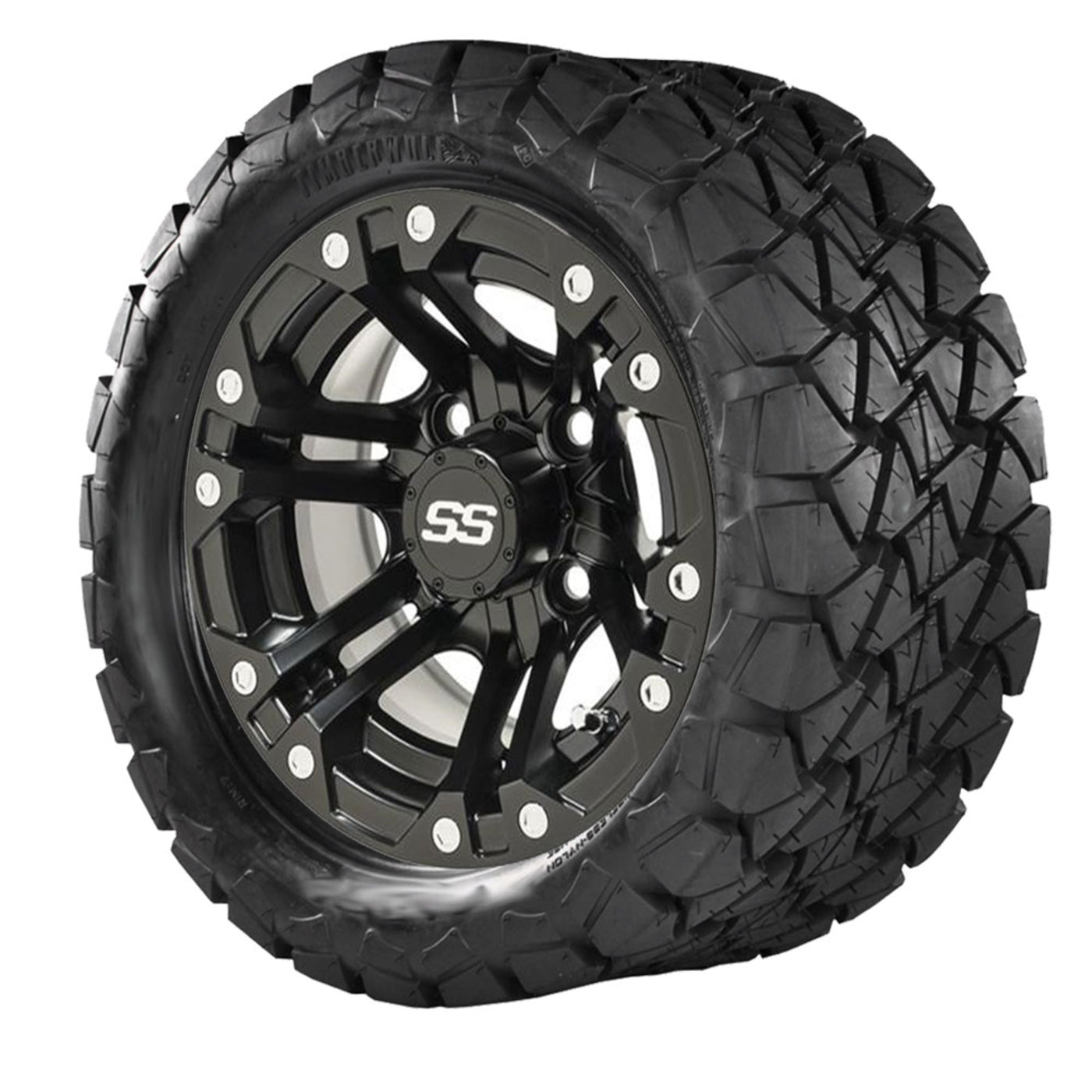 10" GTW Specter Matte Black Wheels with 22" Timberwolf Mud Tires "‚Äö√Ñ√∫ Set of 4