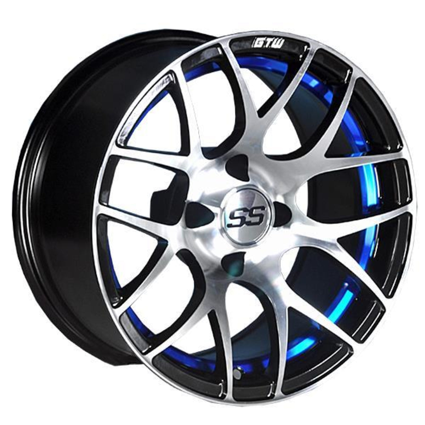 12x7 GTW¬¨√Ü Machined/Blue Pursuit Wheel