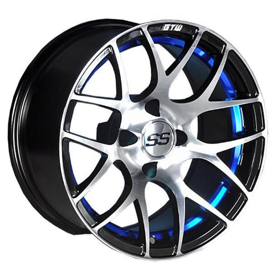 14x7 GTW Machined/Blue Pursuit Wheel