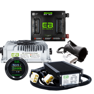 Eco Battery 36V 105Ah Lithium Bundle Kit with Charger & Optional 12V Converter