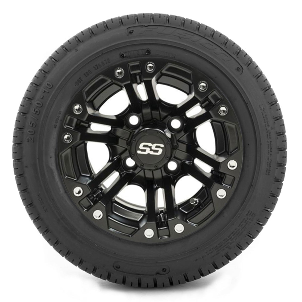 10" GTW Specter Matte Black Wheels with DOT Approved Fusion Street Tires "‚Äö√Ñ√∫ Set of 4