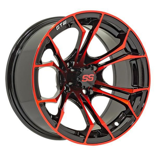 14" GTW Spyder Wheel  Black with Red Accents