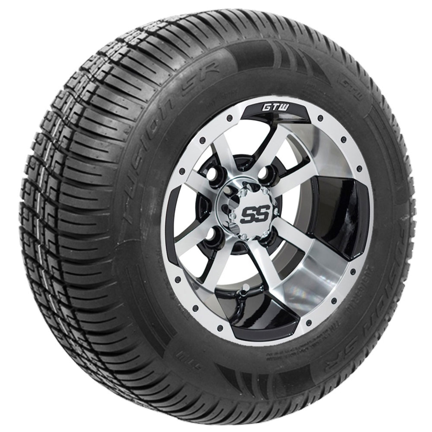 10" GTW Storm Trooper Black and Machined Wheels with 20" Fusion DOT Street Tires "‚Äö√Ñ√∫ Set of 4