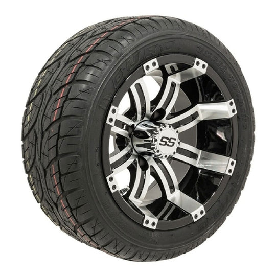 12" GTW Tempest Black and Machined Wheels with 18" Fusion DOT Street Tires  Set of 4