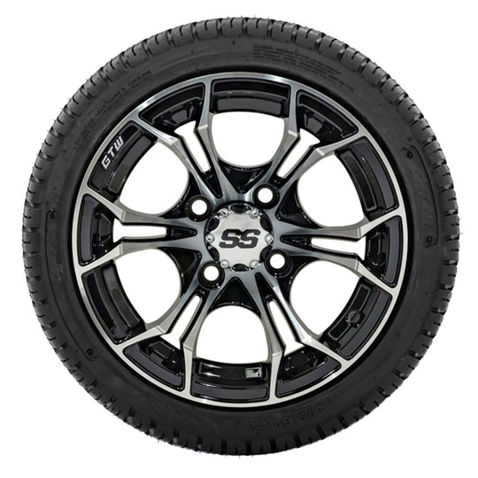 12" GTW Spyder Machined and Black Wheels with 18" Fusion DOT Street Tires  Set of 4