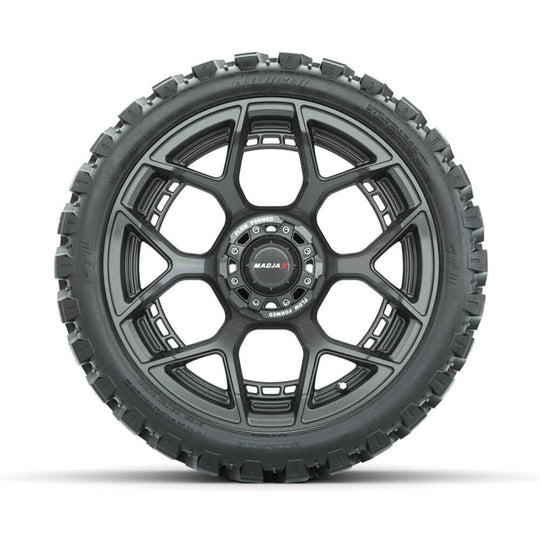 Set of (4) 15" Inch MadJax Flow Form Evolution Gunmetal Wheels with GTW Nomad Off Road Tires
