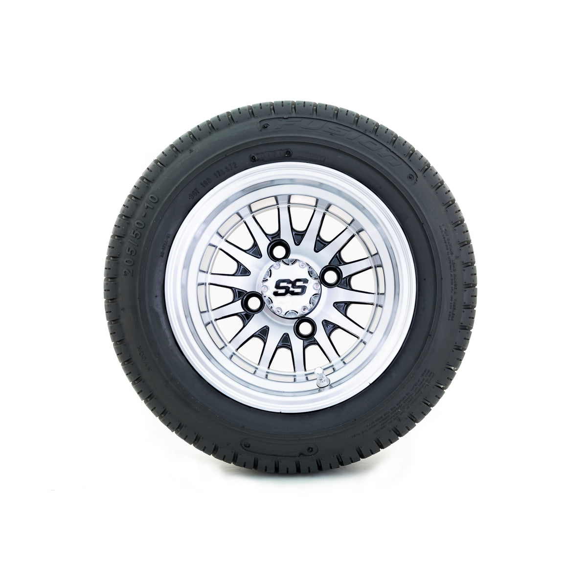 10" GTW Medusa Black and Machined Wheels with Fusion DOT Street Tires "‚Äö√Ñ√∫ Set of 4