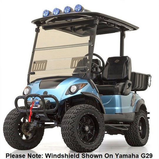 Tinted E-Z-GO RXV 1/4" Fold-Down Windshield with Vents (Years 2008-Up)