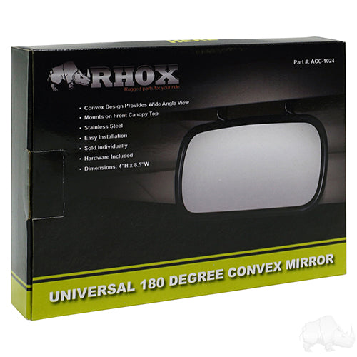 Universal 180 Degree Convex Roof Mount Mirror, Stainless Steel