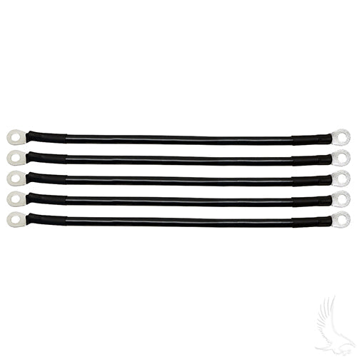Golf Cart Battery Cable - BAG OF 5 - 12" 4 Gauge black
