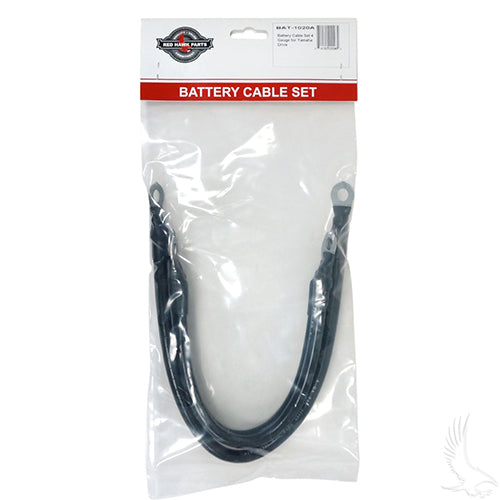 Golf Cart Battery Cable SET - Includes (1) 16" (2) 12" 4 gauge with 12V Batteries - Yamaha Drive