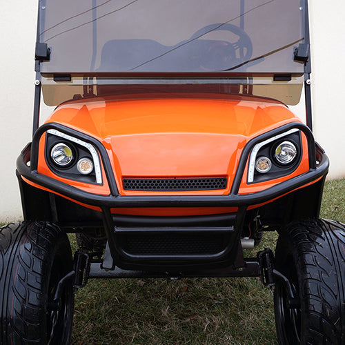 EZGO RXV Golf Cart RHOX Brush Guard - Black Powder Coat Steel Front 2016+