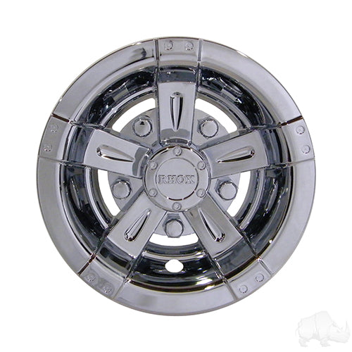 10" RHOX Vegas Chrome Golf Cart Wheel Cover/Hub Cap