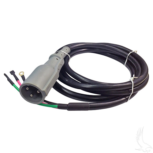Club Car Golf Cart Battery Charger Cord & Plug Set - Round 3-Pin