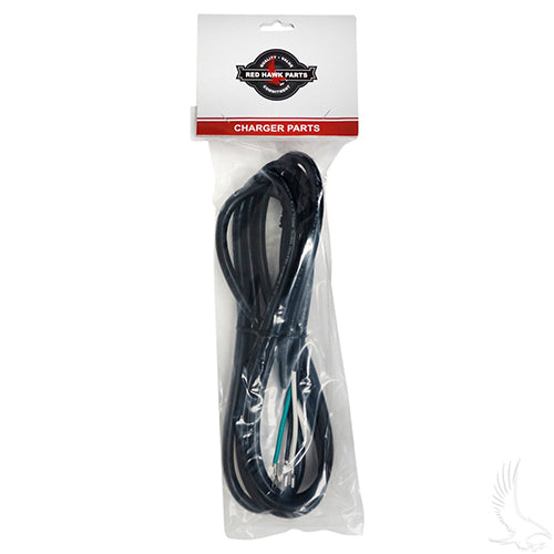 Golf Cart AC Cord - 3 prong plug - Lester 16500 - 14100 - E-Z-Go PowerWise - PowerWise+ Chargers 94+