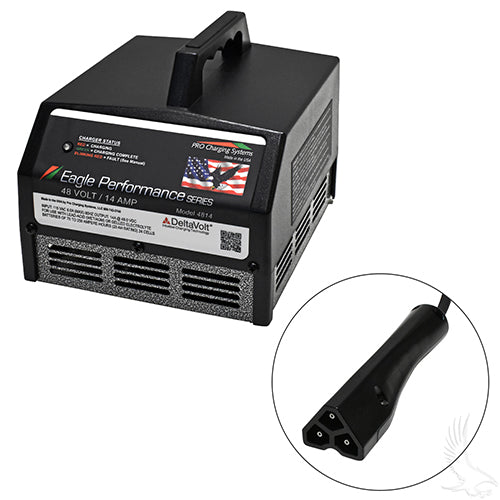 Golf Cart Battery Charger - Eagle Performance Series - 36V-48V Auto Ranging 15A E-Z-Go 3-Pin