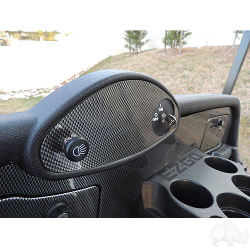 Golf Cart Dash Cover Plate -  Carbon Fiber -  EZGO RXV Fleet