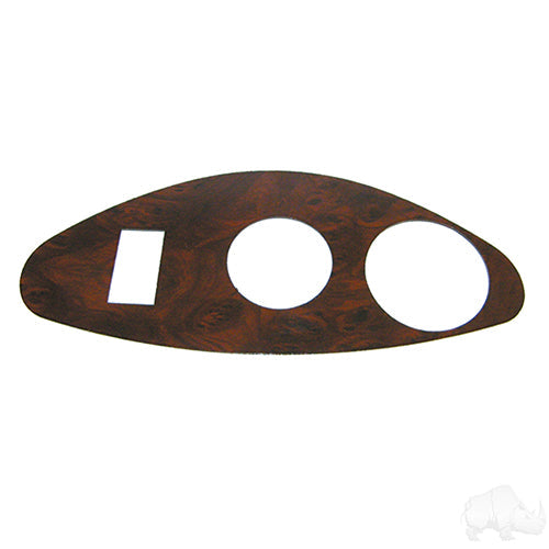 Golf Cart Dash Cover Plate -  Dark Woodgrain -  EZGO RXV Freedom