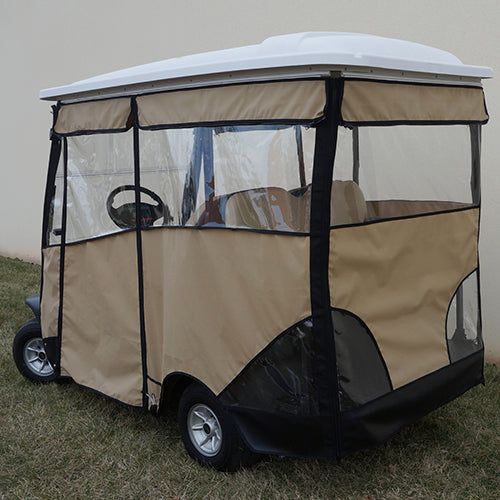 Odyssey Enclosure - 88" RHOX Top - Beige - Club Car Tempo - Precedent with Rear Seat