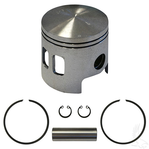 EZGO Golf Cart Piston and Ring Assembly, .50mm Oversized - 2-Cycle Gas 1989-1993 (2 Port Oversized Pistons)