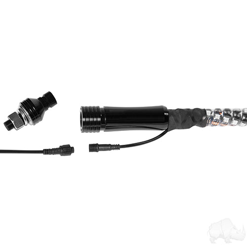 LED Whip Light Stick - 4' RGB Wrapped with remote Control Color