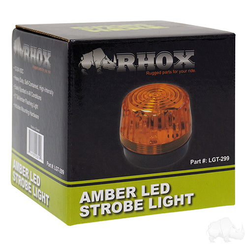 Golf Cart LED Strobe Light, Amber, 12-24VDC