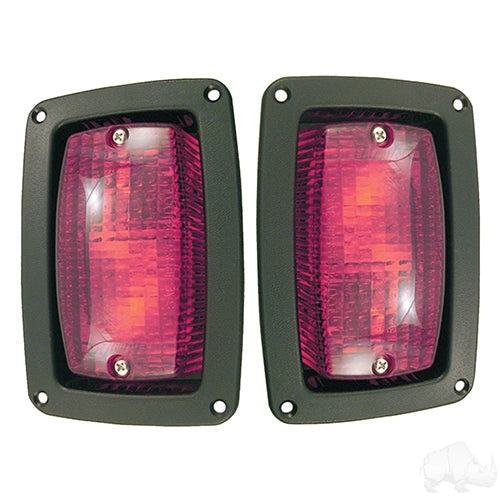 Golf Cart LED Taillights with Bezels - Club Car DS, Yamaha