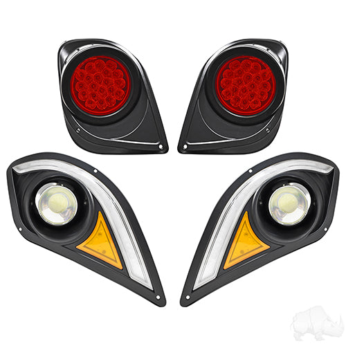 RHOX LED Light Kit w/ RGBW LED Running Lights and Plug and Play Harness, Yamaha Drive2, 12-48V