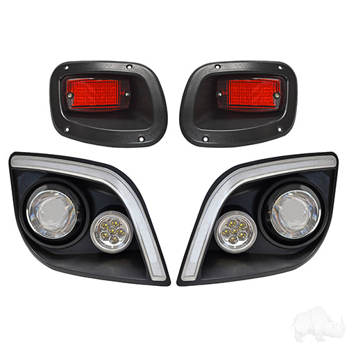RHOX LED Light Kit w/ RGBW LED Running Lights and Plug and Play Harness, E-Z-Go Express, 12-48V
