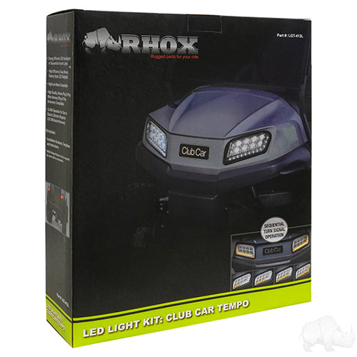 RHOX LED Light Kit w/Sequential Accent Lights and Plug and Play Harness - Club Car Tempo - 12-48V