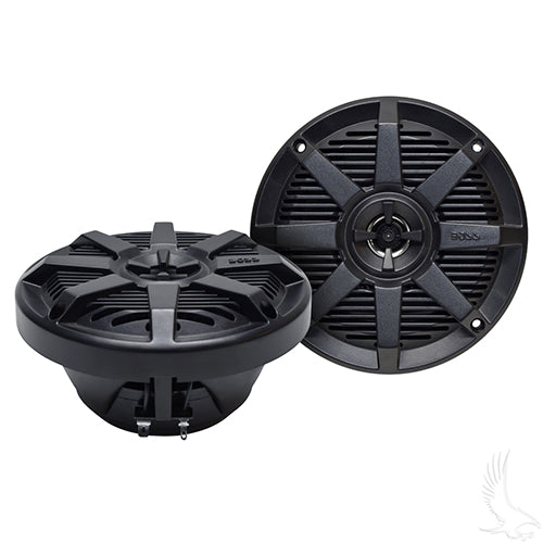 Golf Cart Speakers - SET OF 2 - BOSS 5.25" Round Marine - 2-Way 150W