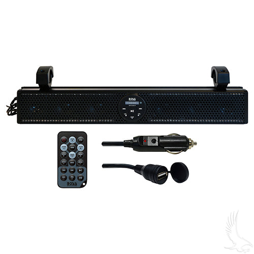 BOSS Sound Bar - 25" Weatherproof Enclosure with Bluetooth - Remote and Multicolor Illumination