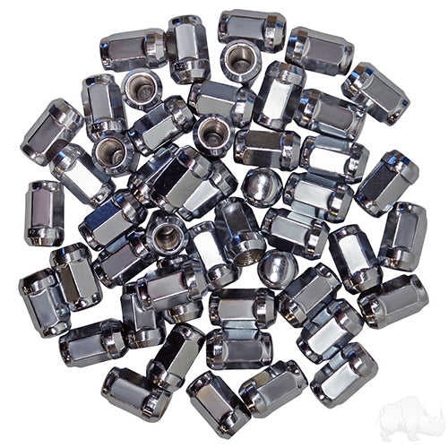 Lug Nut -  BOX OF 50 -  Chrome Closed End Standard 1/2"-202 -  OD 3/4"