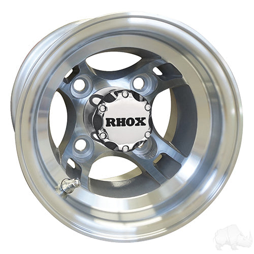 8" Golf Cart Wheel -  Machined Rim & Center Cap -  8x7 ET-27