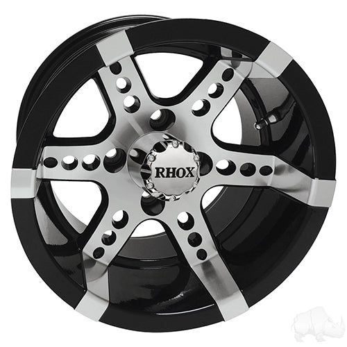 RHOX RX260 -  Machined w/ Black w/ Center Cap -  14x7 ET-25