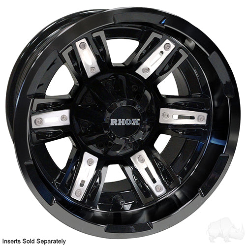 12" Golf Cart Wheel - Gloss Black Rim - 12x7 ET-25